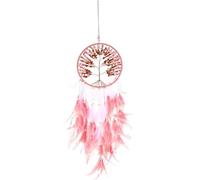 TOYANDONA Attrape-rêves Décoratif en Plumage Roses Gravier de Cristal, Effet Chaleureux et Romantique pour Décoration Murale ou Fenêtre, Style Unique et Créatif