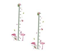 TOYANDONA Autocollant Mural Hauteur Garçon Et Filles, Sticker Mesure Croissance, Pvc Imperméable, Motif Flamant Rose, 2 Pièces, Décoration Chambre Garçon Et Filles, Réutilisable, Ludique Et Coloré