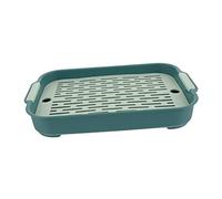 TOYANDONA Bac à Litière Lapin Rectangulaire Double Toilette pour Petits Animaux Facile à Nettoyer Design Anti-Renversement Plateau Filtrant pour Cage Propre Convient pour Hamster Et Cochon