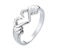 TOYANDONA Bague Cœur Ouverte Réglable En Métal Platine, Bijoux Minimalistes Pour Femmes, Anneau De Câlin Romantique, Bague Unisexe Pour Usage Quotidien Et Occasions Spéciales, Taille Ajustable