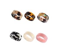 TOYANDONA Bague Décorative Ethnique Chic en Acétate, Lot de 6 Grosse Taille, Bijoux pour Femmes et Couples, Style Bohème pour Soirées et Fêtes