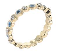 TOYANDONA Bague Œil Maléfique Blanche Taille 8 Ajustable en Émail Hypoallergénique avec Cristaux Bijou Fantaisie Femme pour Halloween et Style Streetwear Présent Original