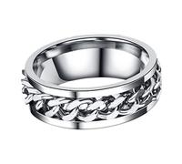 TOYANDONA Bague Ronde Élégante Acier Inoxydable Pour Homme Anneau De Doigt Simple Et Adaptable