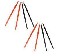 TOYANDONA Baguettes de Batterie en Érable et Bouleau 5A Lot de 4 Paires Orange et Noir Maillets en Bois pour Batterie Acoustique Caisse Claire Accessoires Percussion Polyvalents