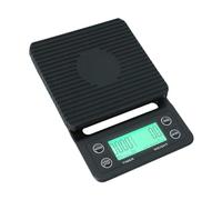 TOYANDONA Balance Café Numérique avec Minuterie Précision Professionnelle Balance Électronique de Cuisine avec Écran LCD Fonction Tare Alimentation par Piles et Tapis Silicone Noir