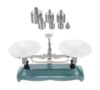 TOYANDONA Balance de Table pour L'école 500g, 0,5g, Fer Vert | Outils Équilibre Scientifique, Double Plateau Mécanique, Poids et Pincette Inclus, pour Laboratoire Physique