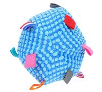 TOYANDONA Balle Couineuse pour Chien avec Clochette Intégrée à Mâcher en Peluche Bleu Balle Interactive pour Petits Chiens Stimulation Sensorielle et Hygiène Bucco-Dentaire Intérieur