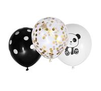 TOYANDONA Ballons Décoratifs Panda 12 Pouces en Latex Paillettes Dorées et Noirs Lot de 15 set de Ballons 5 Pandas 5 Noirs à Pois 5 Paillettes pour Décoration Anniversaire Mariage et Fête