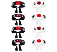 TOYANDONA Bandana Japonais de Chef de Sushi en Polyester, Lot de 8, Accessoire Polyvalent pour Cuisine, karaté et conventions Anime