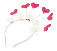 TOYANDONA Bandeau de Cœur Saint-valentin, Coiffe Amoureuse Fleurs Artificielles, Bandeau Décoratif Rouge pour Fête et Soirée, Accessoire Cheveux Romantique Adulte, 1 Pièce