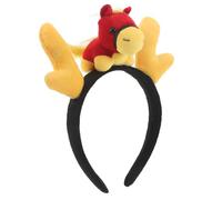 TOYANDONA Bandeau de Dessin Animé Cheval avec Bois de Cerf en Peluche Jaune, Accessoires de Costume Animal pour Fêtes Festives et Événements, Transformation Instantanée pour Garçon et