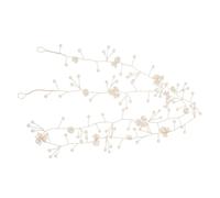 TOYANDONA Bandeau de Mariage Perlé Fleurs en Cuivre Doré, Vigne Capillaire Longue de 1 Mètre pour Demoiselle D'honneur, Accessoire Élégant pour Coiffure Nuptiale et Cérémonie