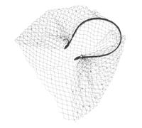TOYANDONA Bandeau de Mariée en Maille Noire avec Voile Tulle Orné de Strass et Perles Accessoire Fascinateur pour Tea Party et Mariage Voile Facial Élégant pour Occasions Spéciales