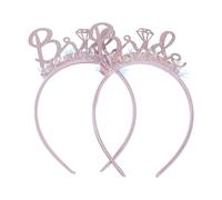 TOYANDONA Bandeau de Mariée Guirlande de Cheveux 2 Pièces, Accessoire de Tête Simple pour Mariage, Bandeau Décoratif Lettres Bride pour Coiffure de Mariée, Cérémonie et Fête