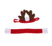 TOYANDONA Bandeau de Noël pour Animaux avec Cerf Ajustable Écharpe et Pince à Cheveux pour Chiens et Accessoire pour et Portraits Familiaux