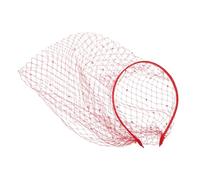 TOYANDONA Bandeau Voile de Cheveux en Maille Rouge Strass, Coiffe Vintage Cage à Oiseaux pour Mariage, Cocktail et Fête, Accessoire Élégant Années Folles, Couvre-visage Intégral, Voile