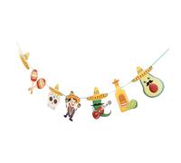 TOYANDONA Banderole Mexicaine Fiesta Carnaval Décorations Suspendues pour Mur et Fenêtre Guirlande Colorée à Suspendre pour Fête Thématique Jour des Morts Accessoire Original et Festif