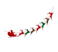 TOYANDONA Bannière de Noël en Feutre 1 Pièce Décorative Suspendue Motifs Père Noël Traîneau et Rennes pour Décoration Murale Fenêtre et Cheminée