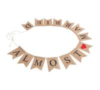 TOYANDONA Bannière en Lin pour Mariage « Presque Mariés » Fanions de Queue de Poisson, Décoration Colorée pour Fiançailles et Répétition de Mariage, Guirlande Suspendue pour Fête Romantique