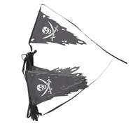 TOYANDONA Bannière Suspendue D'halloween 9 Mètres, Guirlande Décorative Pirate en Tissu Noir et Blanc, Bannière de Fête à Motif Crâne pour Décoration Intérieure et Extérieure de Fête