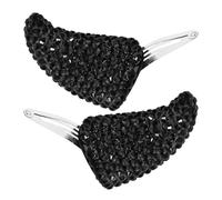 TOYANDONA Barrette pour Fille en Acier Inoxydable Cornes de Diable Noires Décorées de Diamants Acryliques, Accessoires Légers pour Cheveux pour Fête Halloween