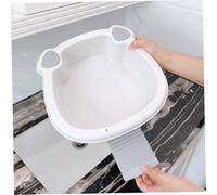 TOYANDONA Bassin Garçon Fille pour Lavage Visage avec Planche Ver Vêtements Épais Bac Portable Multifonction pour Camping Lavage Linge et Nettoyage Maison Petit Format Gris