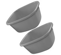 TOYANDONA Bassine Plastique Rectangulaire Grise pour Lavage Visage et Pieds, Capacité Généreuse, Antidérapante et Stable, Cuisine et Usage Domestique