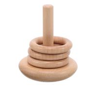 TOYANDONA Bâtiment en Bois de hêtre Jeu de dans la Cour Anneau empilable Jouets de Construction pour Tout-Petits d'anneaux pour Enfants Blocs de Bois pour Enfants Beige