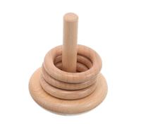 TOYANDONA Bâtiment en Bois De Hêtre Parent Enfant D'anneaux en Bois d'apprentissage Précoce à Empiler pour Bébé Anneau Sensoriel Anneau Coloré Beige
