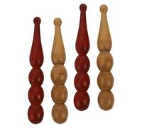 TOYANDONA Bâton de Massage Manuel 4pcs en Bois de Parfum et Poire de Carthame pour Exercice Musculaire sans Bavure, pour Dos et Taille à Domicile