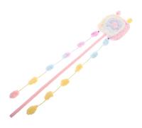 TOYANDONA Bâtonnet de Chat Interactif en Peluche Macaron Rose Stimulant Long en Velours pour Chatons D’Intérieur à Taquiner Multifonction Léger pour Divertir Les Chats