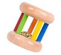 TOYANDONA Bébé en Bois Hochet Roulement Cloche Jouet Montessori Anneau de Dentition Jouets Cylindre Roulant Tambour Jouet Main Percussion Jingle Bell Instrument de Musique Jouet