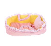 TOYANDONA Berceau Miniature pour poupée Berceau pour poupée bébé - Porte-Jouets Miniature avec poignée pour Peluches Reborn garçons et Filles de Moins de 35 cm