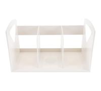 TOYANDONA Bibliothèque de Bureau Portable Blanche en Plastique Trois Compartiments, Design Créatif et Pratique, Rangement Facile pour Bureau et Espace de Travail