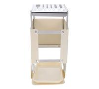 TOYANDONA Bloc à Couteaux en Acier Inoxydable Rotatif à 30° avec Support pour Couteaux et Ciseaux Rangement Compact Cuisine Porte-Couteaux Blanc 1 Pièce
