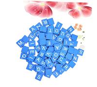 TOYANDONA Blocs en Bois Alphabet 26 Lettres Bleus 18x20mm pour Garçon Et Filles Puzzle Éducatif 100 Pièces Jeu Créatif Apprentissage Bébé Activités Manuelles