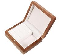 TOYANDONA Boîte à Bijoux Bois Massif Noyer Noir Élégante pour Bagues de Mariage Boucles Oreilles et Colliers Compacte et Portable Protection pour Accessoires Précieux