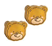 TOYANDONA Boîte à Biscuits Fer Blanc Ours 2 Pièces, Boîte De Rangement Métallique Festive, Petit Modèle, Motifs Ludiques, Pour Bonbons, Cookies Et Présents