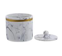 TOYANDONA Boîte à Cotons-Tiges Motif Marbre avec Couvercle Capacité 200 ML Résine Solide Organisateur Compact pour Cotons-Tiges et Cure-Dents Rangement Maison et Maquillage