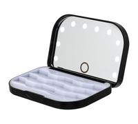 TOYANDONA Boîte à Faux Cils Noire Lampe LED Intégrée Étui Compact et Portable pour Rangement Sécurisé Support Pratique pour Faux Cils pour Voyages et Utilisation Quotidienne
