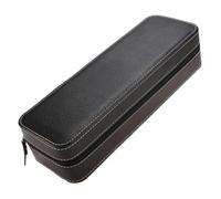 TOYANDONA Boîte à Montres en Cuir Noir 6 Emplacements, Coffret de Rangement Portable Coussins Amovibles, Organisateur pour Montres et Bijoux, Usage Personnel et Présentation, Format Bureau