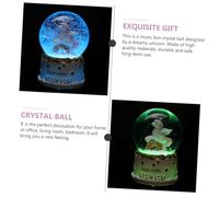 TOYANDONA Boîte à Musique Licorne Décorative avec Boule de Cristal Lumineuse et Lampe LED Ornement de Table Rêveur pour Cadeau Anniversaire Décoration Romantique pour Bureau et Maison