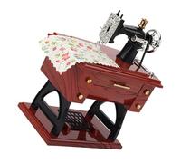 TOYANDONA Boîte à Musique Machine à Coudre Vintage Manuelle Décoration Rétro Bureau et Maison de Poupée Accessoire Cadeau Sentimental pour Amateurs de Couture