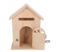 TOYANDONA Boîte aux Lettres Murale Verrouillable en Bois Naturel, Rangement Sécurisé pour Maison et Bureau, Boîte de Dépôt Compacte Style Maison, Entrée ou École, Serrure Robuste