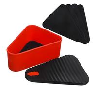 TOYANDONA Boîte de Conservation Pizza Silicone Triangle avec Cales Conteneur Réfrigérateur Portable pour Tranches Résistante Micro-ondes et Congélateur Rangement Snack Polyvalent Rouge