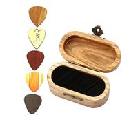 TOYANDONA Boîte de Médiators en Bois Support pour Guitare Acoustique et Électrique, Étui Élégant en Bois 5 Médiators Différents pour Stockage Sécurisé et Usage Polyvalent