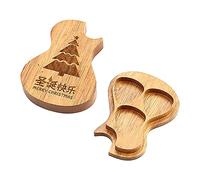 TOYANDONA Boîte de Rangement pour Médiators Ukulélé Bois Forme Guitare Étui Compact et Protection Rayures et Chocs Organisateur Pratique pour Guitaristes