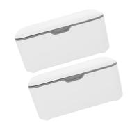 TOYANDONA Boîte Distributrice De Lingettes Réutilisable 2 Pcs Gris Couvercle Étanche Conteneur Plastique Pour Bébé Salle De Bain Bureau Portable Handy