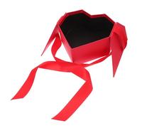 TOYANDONA Boîte Présent de Cœur Rouge avec Couvercle Coffret d'Emballage sans Assemblage pour Mariage Saint-Valentin et Anniversaire Boîte à Dragées Polyvalente