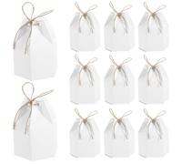 TOYANDONA Boîtes à Dragées en Papier Kraft Blanc Boîtes à Bonbons Hexagonales pour Mariage 50 Pièces Petit Contenant Léger et Réutilisable pour Fête et Anniversaire